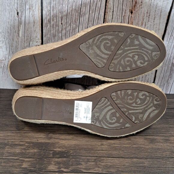 Clarks Petrina Kaelie Blue Espadrille Wedge Slingback Sandals Women's Size 8.5 M - Picture 7 of 8